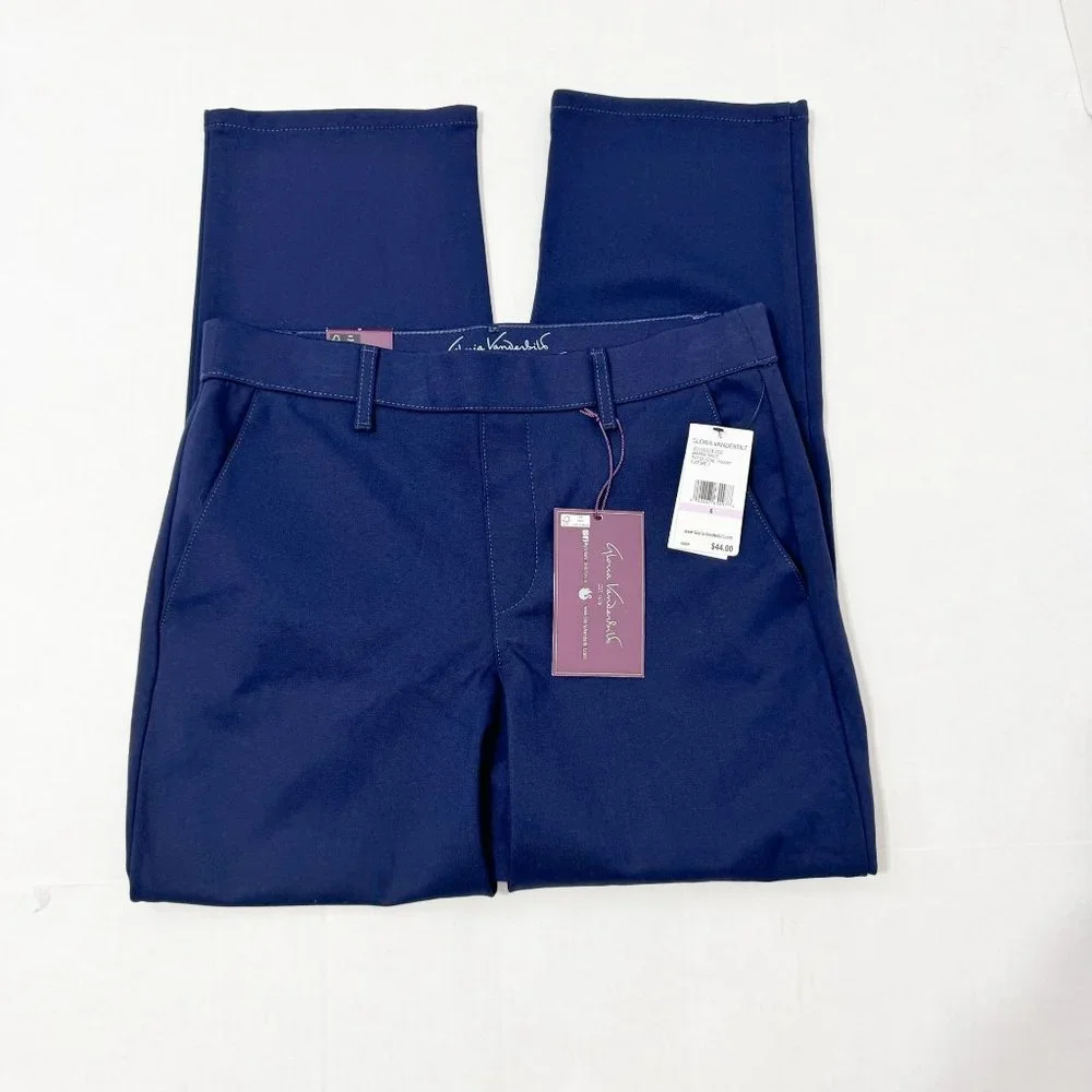 Gloria Vanderbilt NWT Sz 6 Marine Navy Pull On Crop Trouser - Picture 3 of 12
